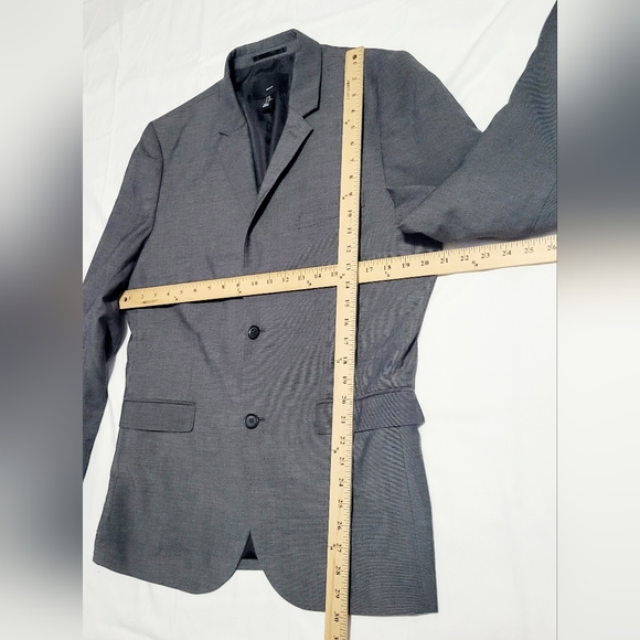 H&M Regular Fit Blazer Suit Jacket Men's Size 42R Gray Long Sleeve Notch Lapel - Picture 5 of 7